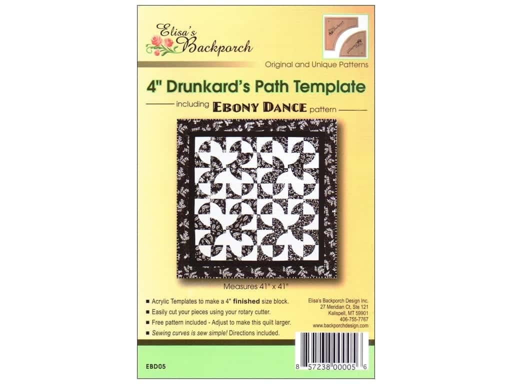Elisa's Backporch Template 4" Drunkards Path