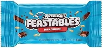 Feastable's Milk Crunch Delight, Milk Chocolate with Puffed Rice, 60gm