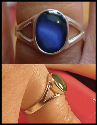 Mood Ring Sterling Silver Oval Splitband Size 4