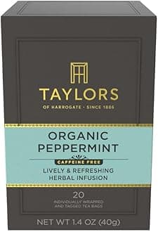 Organic Peppermint, Herbal Tea, Individually Wrapped Bags, 20 Count (Pack of 1), Clean, Pure and Refreshing, Caffeine-Free, Enjoy Hot or Iced, 20 Teabags