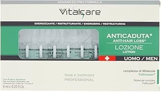 VitalcareSwiss - Anti-Hair Loss Treatment for Men, Energizing, Restructuring, with Follicusan Molecule Complex, 10 Anti-Hair Loss Vials for Men of 6 ml, with Practical Dispenser