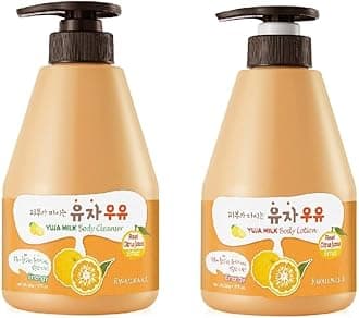 Kwailnara Yuja Milk Body Wash & Lotion Set (19.75 Oz Each) – 2-Piece Korean Skincare Duo for Radiant & Refreshed Skin | Milk Protein, Royal Jelly & Brightening Vitamin C Yuja Extract | Paraben-Free
