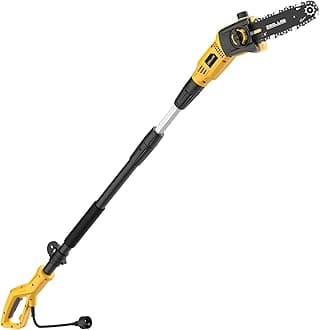 Pole Saw Corded, 6 Amp 8 Inch Pole Saws for Tree Trimming, Electric Pole Saw with 13 Feet Height Reach, Tool-free Installation