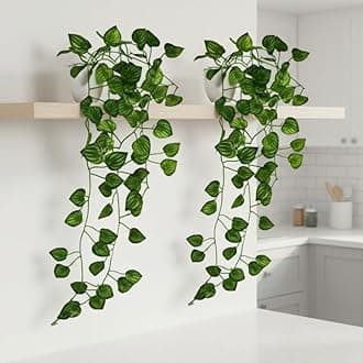 fancymart Artificial Vine Plant Falling with Pot: Pack of 2 (Natural Touch & Feel) - Home and Office Decor with Small Size Pot (45 x 17 x 7 CM)