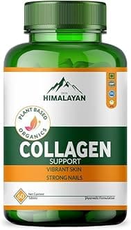 Divya Himalayan Collagen Support Supplement, 60 Tablets, Skin Health, Joint Flexibility, Hair Strength, Herbal Blend, Vitamin C, Biotin, Silica.