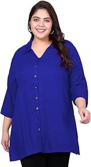 Indietoga Ladies Plus Size Viscose Viscose Printed Longline Shirt Size XXL to 7XL