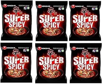 Nongshim Red Super Spicy Noodles 120gm*6Pack (Pack of 6) (Imported)
