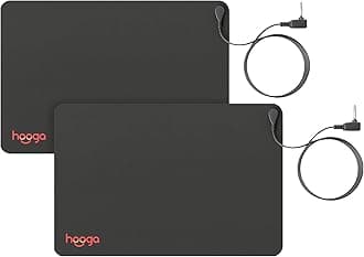2 Pack Grounding Mat by Hooga. Large Universal Grounded Therapy Mat. Grounding Computer, Office, Meditation Mat. Home Use. EMF ESD Protection, Vegan Leather. May Improve Sleep, Inflammation, Energy.