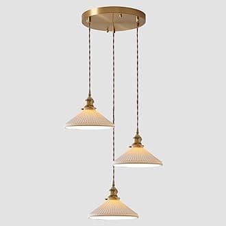 3 Light Pendant Lighting Brushed Gold Cluster Pendant Light Fixture Milk Glass Chandelier Modern Mid Century White Ceramic Cluster Hanging Pendant Lights Kitchen Island for Bedroom MPL16D-3R