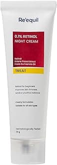 RE' EQUIL 0.1% Retinol Night Cream Repairs Wrinkles Fine Lines Improves Skin Firmness, Suitable for Beginners of All Skin Types, 30g
