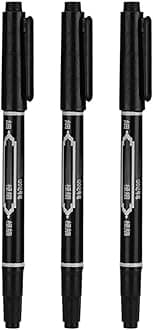 Tattoo Marker Pen & Pencil - Waterproof Skin Marking Fine Point Body Ink - Black, 3PCs Semi Permanent Tattoos