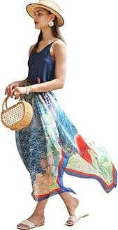 DANA XU 100% Mulberry Extra Large Silk Pashmina Scarf Shawls And Wraps For Women Evening Dress Summer Travel Floral Blanket