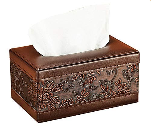 Tissue Box Classical Retro Pu Leather Napkin Holder Rectangular Holder Box Cover (Size:Small:7.2.8 X W:5.32 X H:3.74 inches)