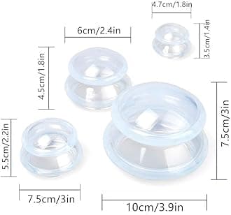 4 Sizes Cupping Therapy Set-Professional Cupping Therapy Studio and Household Silicone Cupping Set, Stronger Suction, Suitable for Myofascial Massage, Anti Cellulite, Muscle, Nerve, Joint Pain Relief