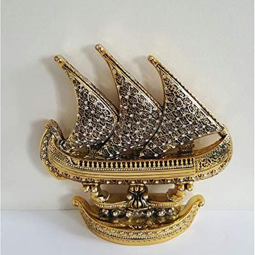 Islamic Frames 10.25 inches, Decor, Objects, Allah (SWT), Ship Trinket, Al-Asma Ul-Husna Sculptures, Crystal Gold, Arabic, Water, Business Gifts, Muslim Wedding, Rhinestone