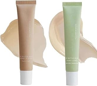Summer Lip Balm, Moisturising Lip Balm For A Sheer Tint Of Colour, Vegan & Cruelty-free, Moisturising Lip Balms Tube For Dry & Chapped Lips, Lip Care (U-(Khaki+Green), 2PC)