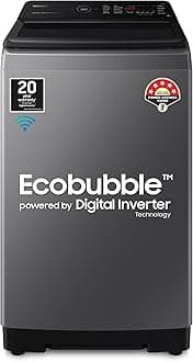 Samsung 8 Kg '5 star Ecobubble™ Wi-Fi Inverter Fully Automatic Top Load Washing Machine Appliance (WA80BG4542BDTL,Versailles Gray), Bubble Storm Technology