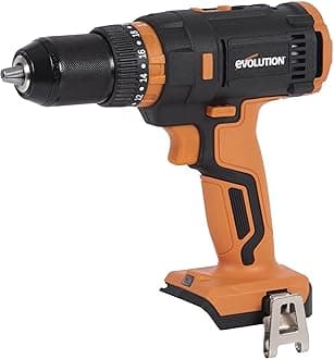 Evolution Power Tools R13CMB-Li Cordless Combi Drill with Variable Speed & Belt Clip - Battery NOT Included, Black/Orange,105-0001