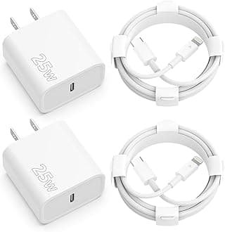 25W iPhone Charger Fast Charging 2Pack 25W Type C Wall Charger Block with 6FT Long USB C to Lightning Cable Compatible with for iPhone 14Pro/13 Pro/12/12 Pro Max/11/XS Max/XS/XR/X/8