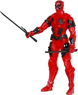 Superhero Action Figure Toys, Kids Superhero Toys,12inch (with Light & Sound) (Red Deadpool)