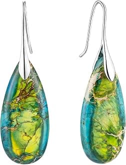 SELOVO Stone Fishhook Dangle Drop Earrings Statement Earrings for Women Stone