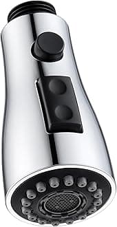 Kitchen Faucet Head Replacement, G 1/2 or 13/16 Inch Male Thread, NSF/ANSI/CAN 61 & 372 Testing, Sink Faucet Sprayer Replacement Parts, Stream Spray and Pause Mode, Chrome