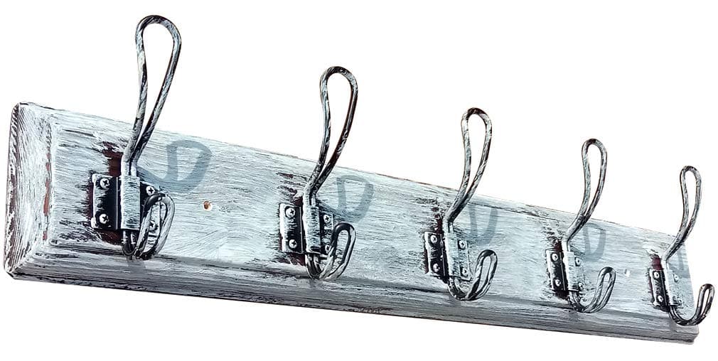 TheTimeBus Rustic Coat Hooks Rack (100% Handmade,White)