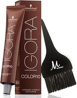 Igora Color 10 9-0 Extra Light Blonde Permanent 10 Minute Hair Color Cream and M Hair Designs Tint Brush (Bundle 2 items)