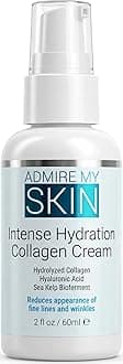 Admire My Skin Collagen Cream Moisturizer For Dry Skin - Hyaluronic Acid Cream - Non Comedogenic Hydrating Cream Eliminates Dull Dry Skin for That Healthy Youthful Glow 2oz
