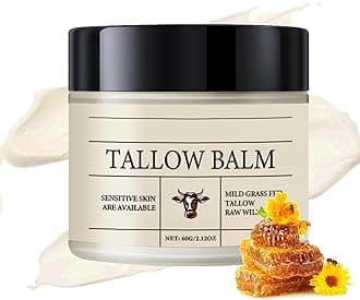 Luminence Tallow Balm, Organic Grass Fed Beef Tallow and Honey Cream, Natural Hydrating Soothing Beef Tallow Moisturizer for Skin (1)