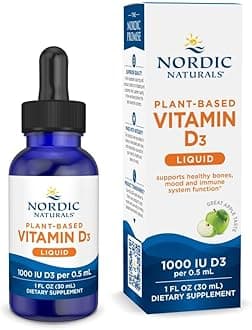 Plant-Based Vitamin D3 Liquid - 1 oz - 1000 IU Vitamin D3 - Healthy Bones, Mood & Immune System Function - Non-GMO, Vegan - 60 Servings