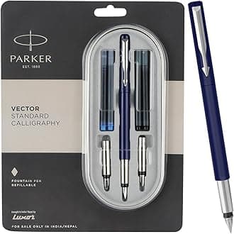Parker Vector Standard Calligraphy CT Fountain Pen (Blue)