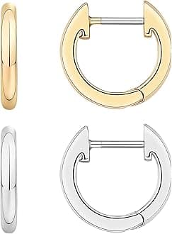 PAVOI 14K Gold Plated, Gold Vermeil, S925 Sterling Silver Cuff Earrings Huggie Stud | Small Hoop Earrings for Women