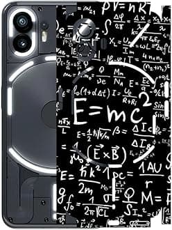 AtOdds - Full Body Back Screen Guard Protector Film - Lamination Wrap Skin Sticker for Nothing Phone 2 (5G) | Scratchproof Matte Finish (Design - E=mc2)