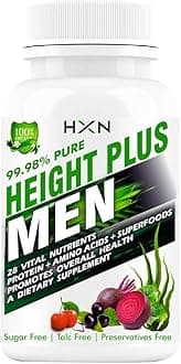 Height Growth Supplement For Men With Amino Acids, Super Foods-60 Tablets (No Capsules, Pack1)
