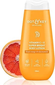 Dot & Key Vitamin C + E Super Bright Body Lotion for Deep Nourishing & Visibly Glowing Skin Reduces Dark Spots & Tanning With Triple Vitamin C & Niacinamide For Women & Men 250ml