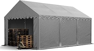 TOOLPORT Storage tent 4x6 m PVC 700 N waterproof shelter grey