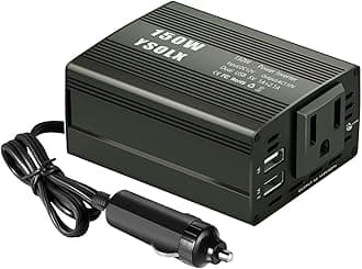 YSOLX 150W Power Inverter DC 12V to 110V AC Converter Car Plug Adapter Outlet Charger for Laptop Computer
