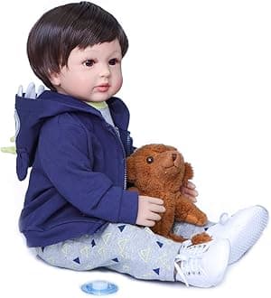 Zero Pam Realistic Reborn Toddler Dolls Silicone Vinyl Boy Lifelike Reborn Baby Dolls 24 Inch Weighted Newborn Dolls Handmade Baby Dolls with Cloth Body Birthday Gifts for Boys and Girls