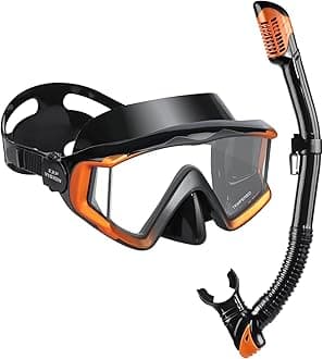 Schnorchelset Schnorchelausrstung fr Erwachsene, Professionelle Anti-Beschlag-Schnorchelmaske, Trockenschnorchel Tauchmaske fr Freitauchen,Schnorcheln,Schwimmen