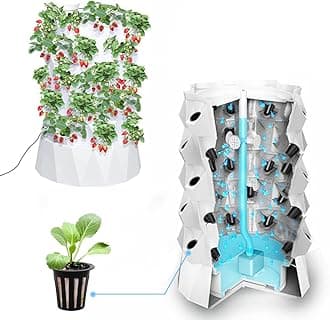 ZXMT Hydroponics Tower Growing System,Vertical Farming Aeroponic Tower Equipment for Indoor Herbs, Fruits and Vegetables with Hydrating Pump Timer Adapter