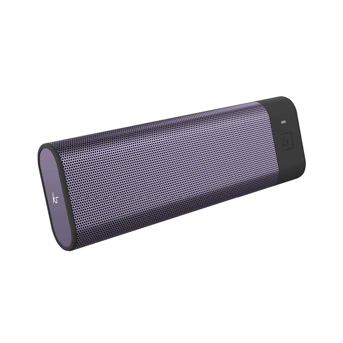 KitSound BoomBar+ Portable Wireless Bluetooth Speaker with Hands Call Function and Carry Pouch, Metallic Purple