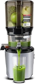AUTO10 Cold Press Juicer Silver - Hands-Free Electric Masticating Juicer Machine With 240W Motor - Very Quiet With 100 Oz Batching Hopper for Juice, Smoothies, Nut Milk, and Sorbets