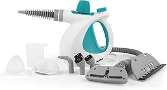 Beldray 10 in 1 Handheld Steam Cleaner, Steamer Cleaning, Mirrors, Window, Portable Hand Steamer, Chemical Free, Nozzles and Brushes, Upholstery Head and Squeegee, 1000W