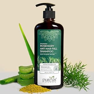 Khadi Pureus Herbals Shreekesha Rosemary Anti Hair Fall Shampoo for Hair Growth, Reduce Hair Loss & Damage, Hair Fall Control, Anti Dandruff & Frizzy hair | Herbal Hair Cleanser with properties & Pure