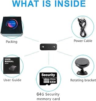 【Free 64G】Smallest Wireless WiFi Battery Camera,Concealed Spy Camera Detector,HD4K Portable Video Recording Live Feed for Baby Monitor,Night Vision,Motion Detection,Cloud Storage for Outdoor/Indoor