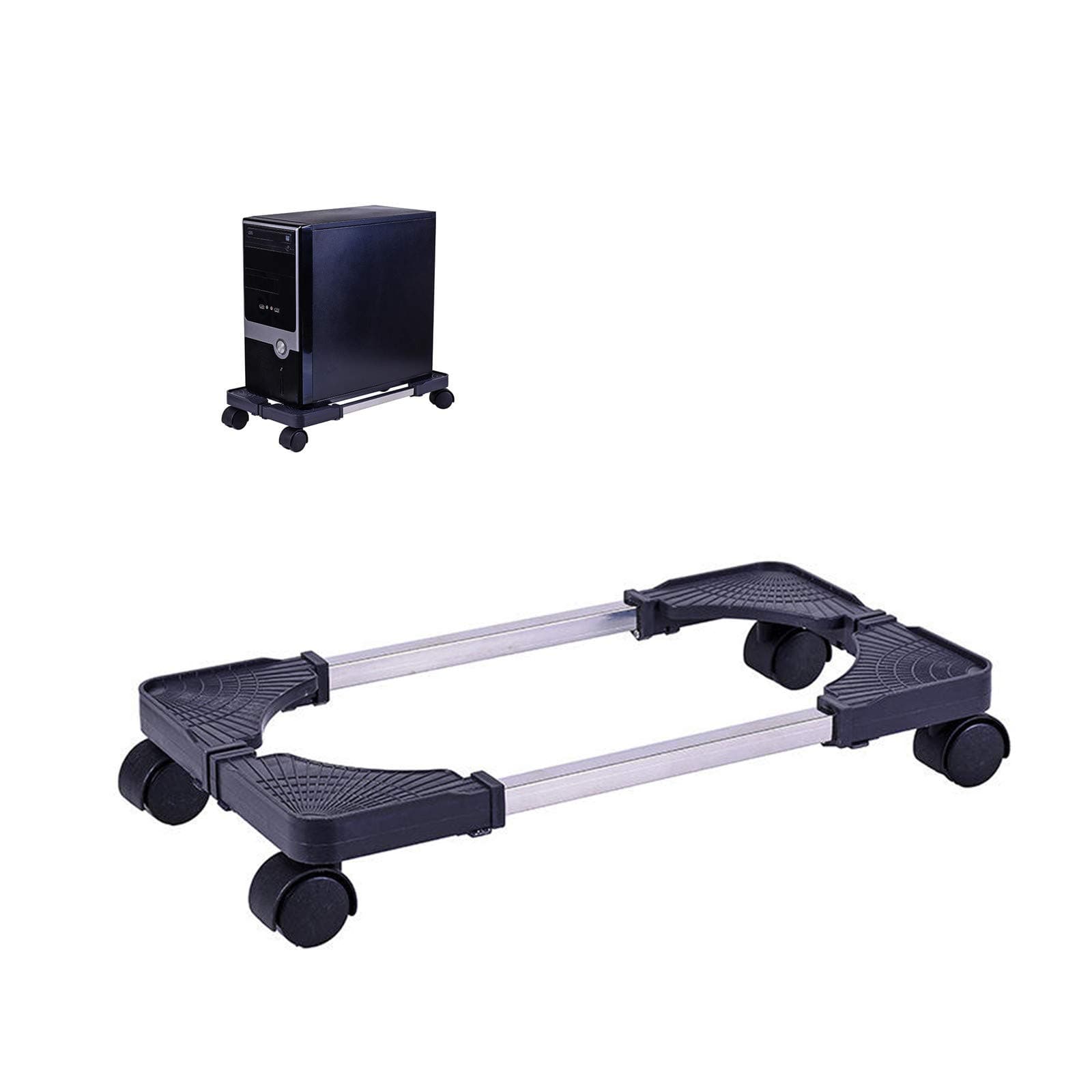 A/A Computer Tower Stand Floor,Desktop Tower Stand with Wheels,Adjustable PC Case Stand Fits Most CPU(Black)