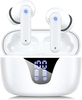 ZIUTY Wireless Earbuds, Bluetooth 5.3 Headphones 50H Playtime with LED Digital Display Charging Case, IPX5 Waterproof Earphones with Mic for Android iOS Cell Phone Computer Laptop Sports