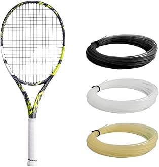 Pure Aero Team Tennis Racquet (7th Gen) - Strung with 16g White Babolat Syn Gut at Mid-Range Tension
