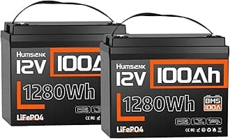 12V 100Ah LiFePO4 Battery Lithium, Built In 100A BMS, Group 24 Size 1280Wh Lithium Battery for Marine,15000 Deep Cycles 10 Years Lifespan for RV Solar Energy Off Grid Trolling Motor (2PACK)